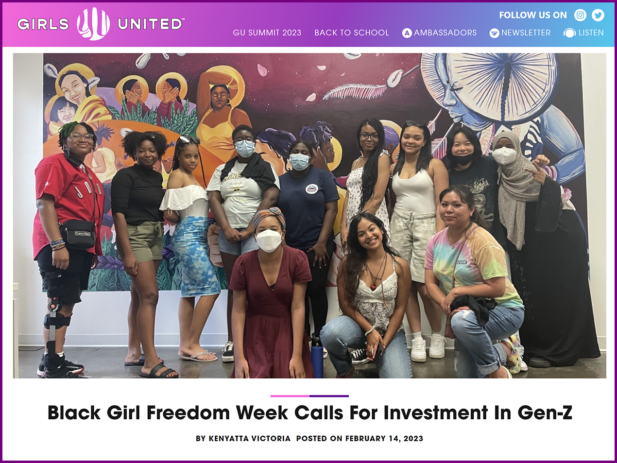 Girls United feature: “Black Girl Freedom Week Calls For Investment In Gen-Z”
