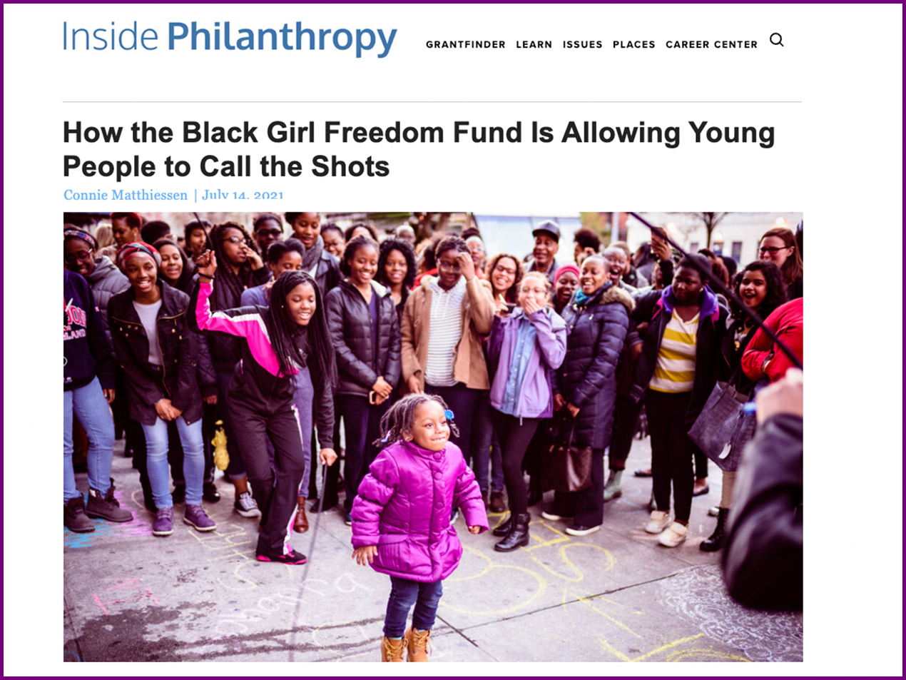 Inside Philanthropy feature: How the Black Girl Freedom Fund Is Allowing Young People to Call the Shots